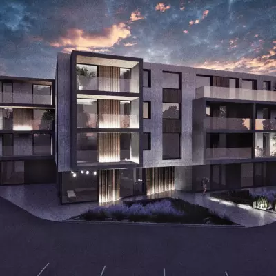 Grafika budynek mieszkalny na skraju miasta