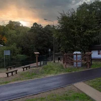 Grafika przystań kajakowa w lęborku