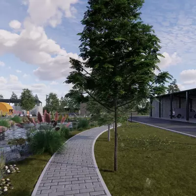 Grafika Punkt Selektywnego Zbierania Odpadów Komunalnych (PSZOK) i Bazy Transportowej