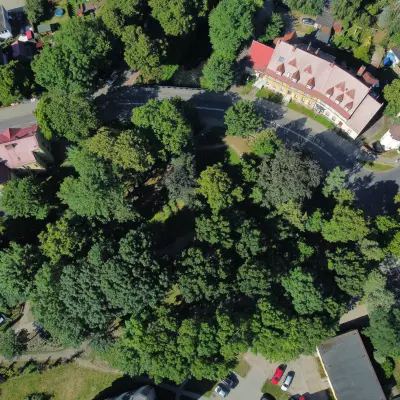 Grafika „Mini Park” nad rzeką Łebą