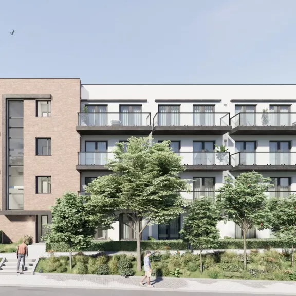 Obraz budynek wielorodzinny z halą garażową