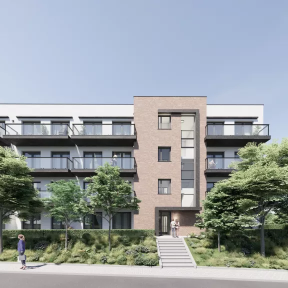 Obraz budynek wielorodzinny z halą garażową