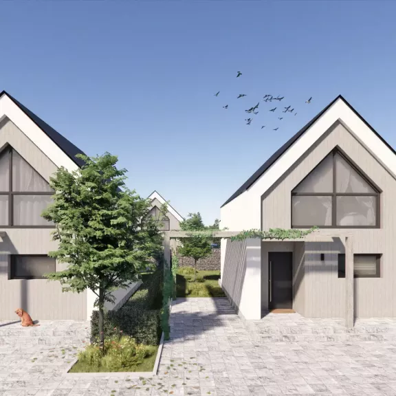 Obraz kompleks zabudowy jednorodzinnej