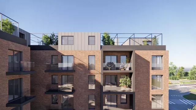 Grafika główna apartamentowiec nad stawem