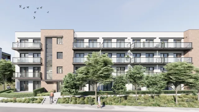 Grafika główna budynek wielorodzinny z halą garażową