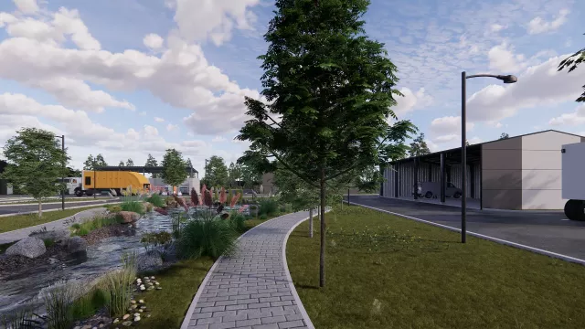 Grafika główna Punkt Selektywnego Zbierania Odpadów Komunalnych (PSZOK) i Bazy Transportowej