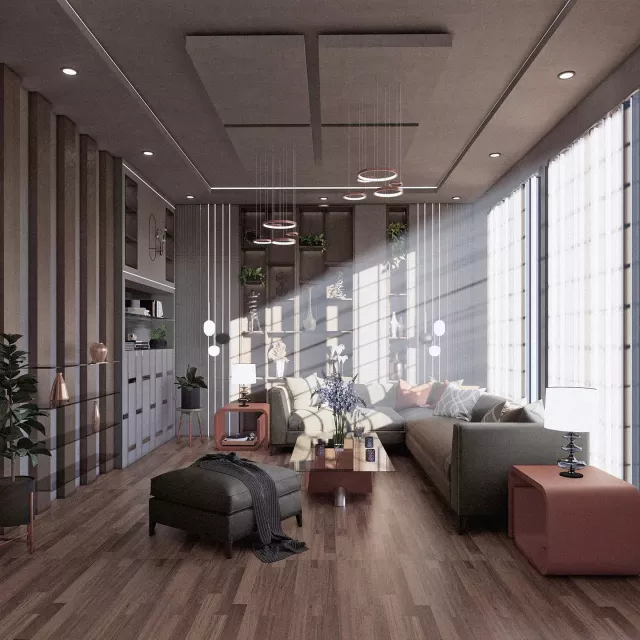 Grafika nr 6 apartamentowiec nad stawem