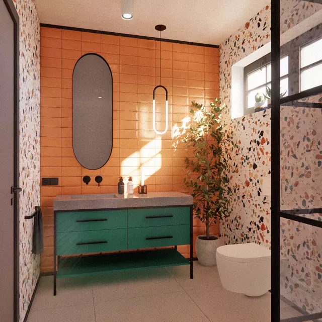 Grafika nr 6 budynek mieszkalny na skraju miasta