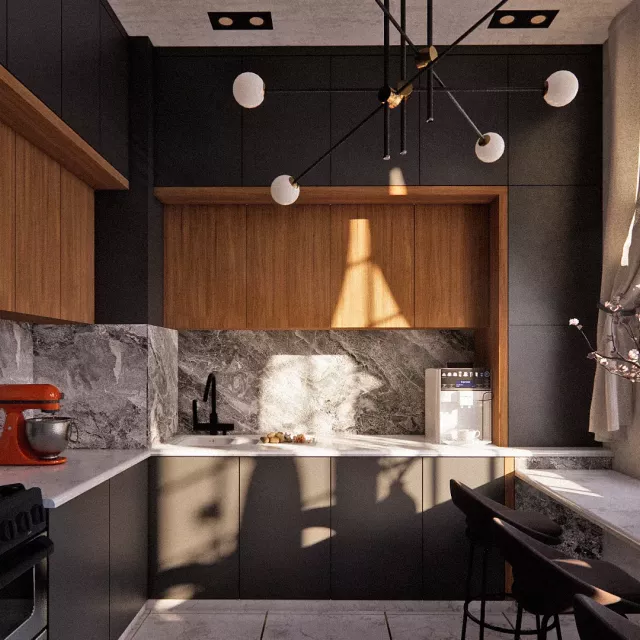 Grafika nr 5 budynek mieszkalny na skraju miasta