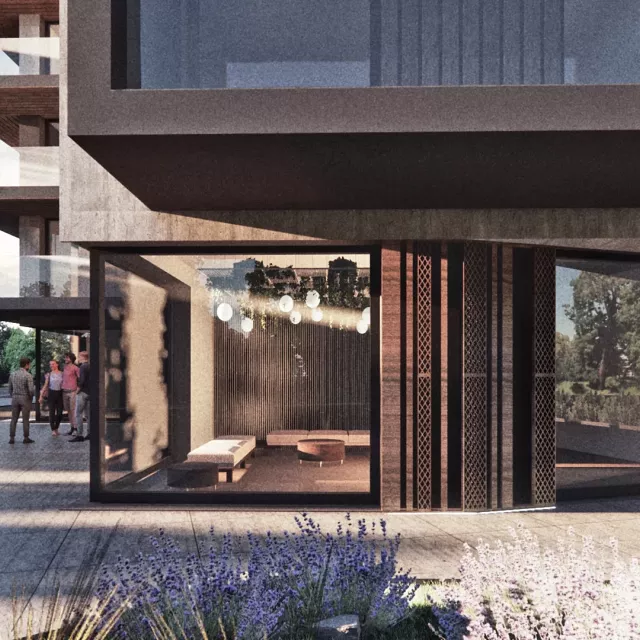 Grafika nr 4 budynek mieszkalny na skraju miasta