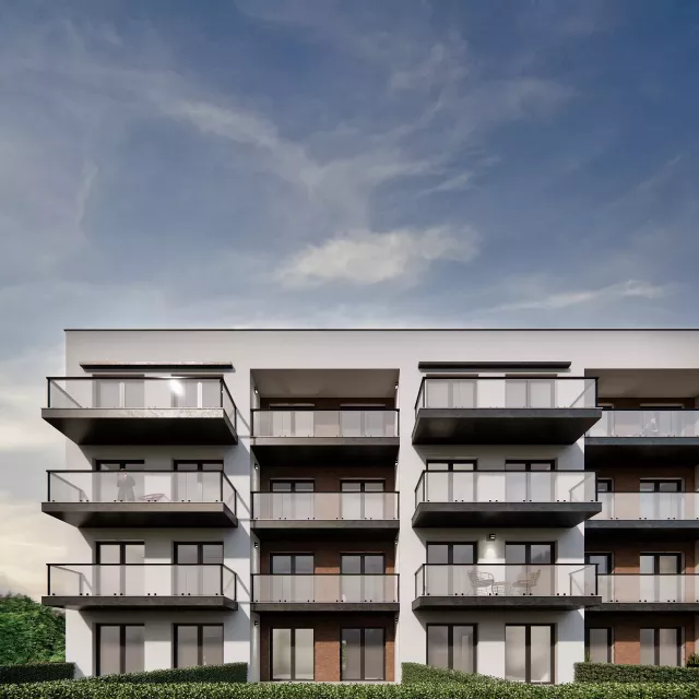 Grafika nr 2 trzy budynki mieszkalne