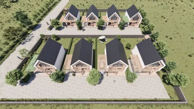 kompleks zabudowy jednorodzinnej - widok z góry