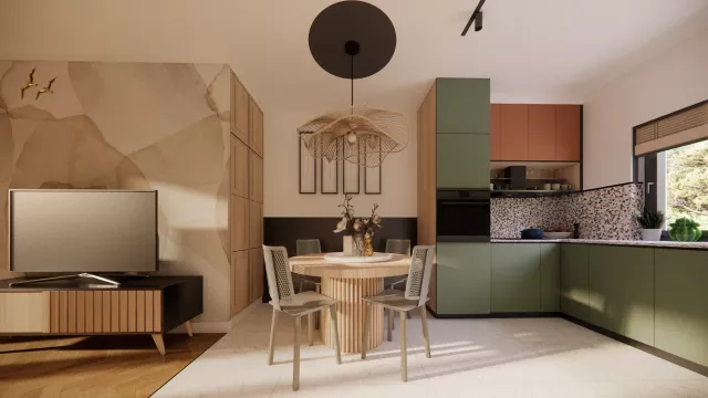 kompleks zabudowy jednorodzinnej - widok na jadalnię