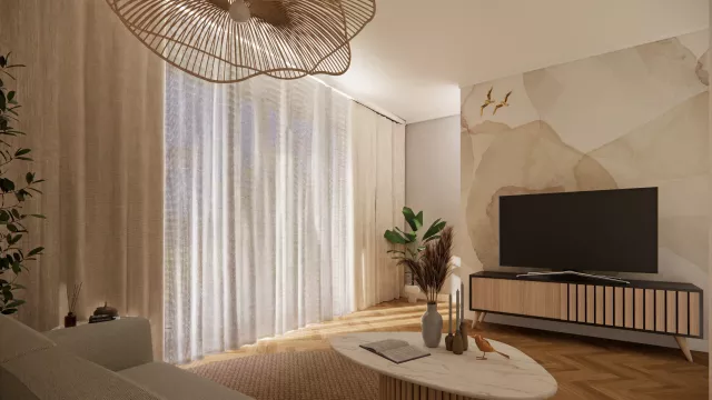 kompleks zabudowy jednorodzinnej - widok na salon