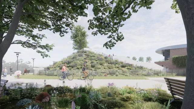 Amfiteatr w Lęborku- widok na część ogólnodostępna