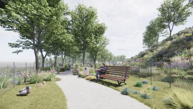 Amfiteatr w Lęborku- widok na część ogólnodostępną