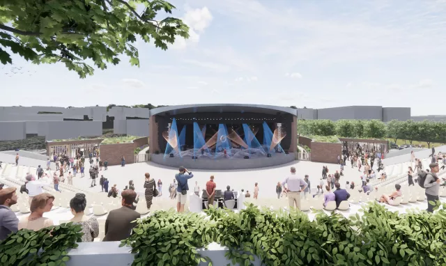 Amfiteatr w Lęborku- widok z trybun